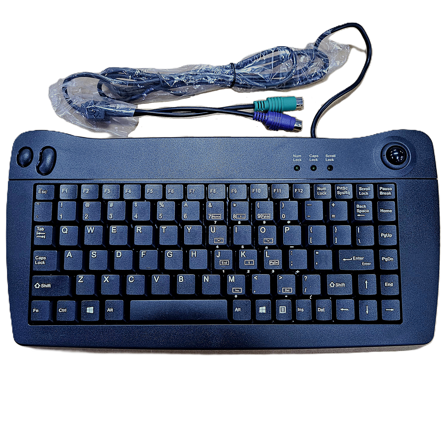 Adesso PS2 Wired Mini-Keyboard with Trackball (Black)