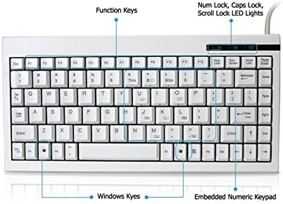 Adesso Mini USB Keyboard With Embedded Numeric Keypad